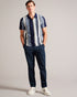 WALRAF-Tops-SS Textured Stripe Zip Polo- Ted Baker Romania